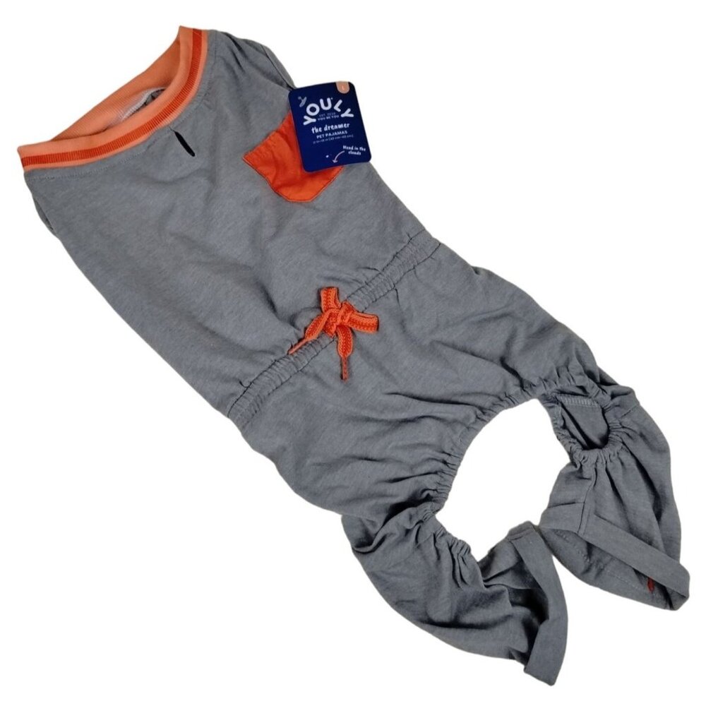 Youly Dreamer Grey and Orange Pocket Pajamas for Large Dogs 17 inches - Picture 1 of 6